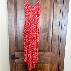 Floral Red Romper